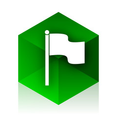 Aufkleber - flag cube icon, green modern design web element