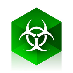 Aufkleber - biohazard cube icon, green modern design web element