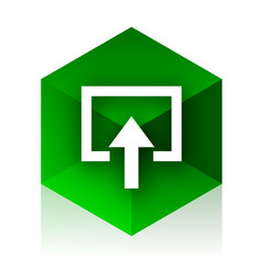 Aufkleber - enter cube icon, green modern design web element