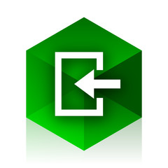 Aufkleber - enter cube icon, green modern design web element