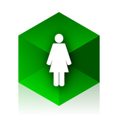 Aufkleber - female cube icon, green modern design web element