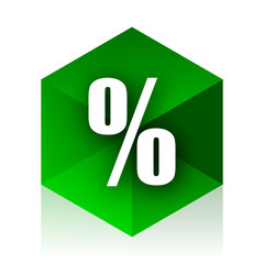 Aufkleber - percent cube icon, green modern design web element