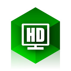 Aufkleber - hd display cube icon, green modern design web element