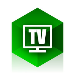 Aufkleber - tv cube icon, green modern design web element