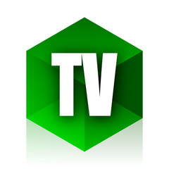 Aufkleber - tv cube icon, green modern design web element