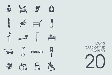 Wall Mural - Set of people with disabilities icons
