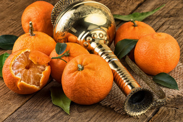 Canvas Print - Tangerines Oriental Still Life