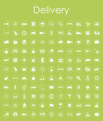 Canvas Print - Set of delivery simple icons