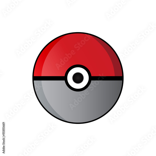 Fotografía Pokeball icon vector isolated on white background