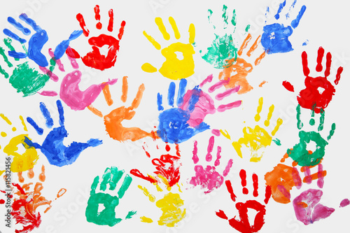 Color kids hands art background Stock Photo | Adobe Stock