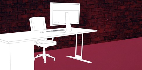Wall Mural - composite image of draw of a desk