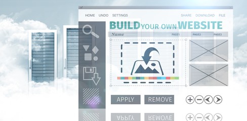 Wall Mural - composite image of composite image of build website interface