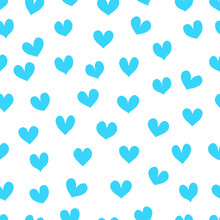  Light Blue Hearts On A White Background