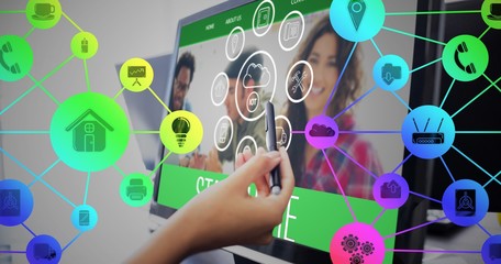 Wall Mural - composite image of smartphone apps icons
