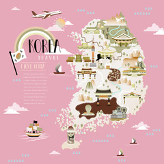 Poster - Korea travel map