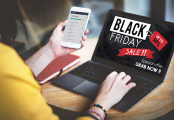 Poster - Black Friday Discount Half Price Promotion Concept