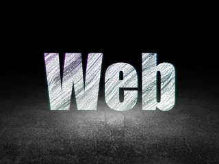 Web development concept: Web in grunge dark room