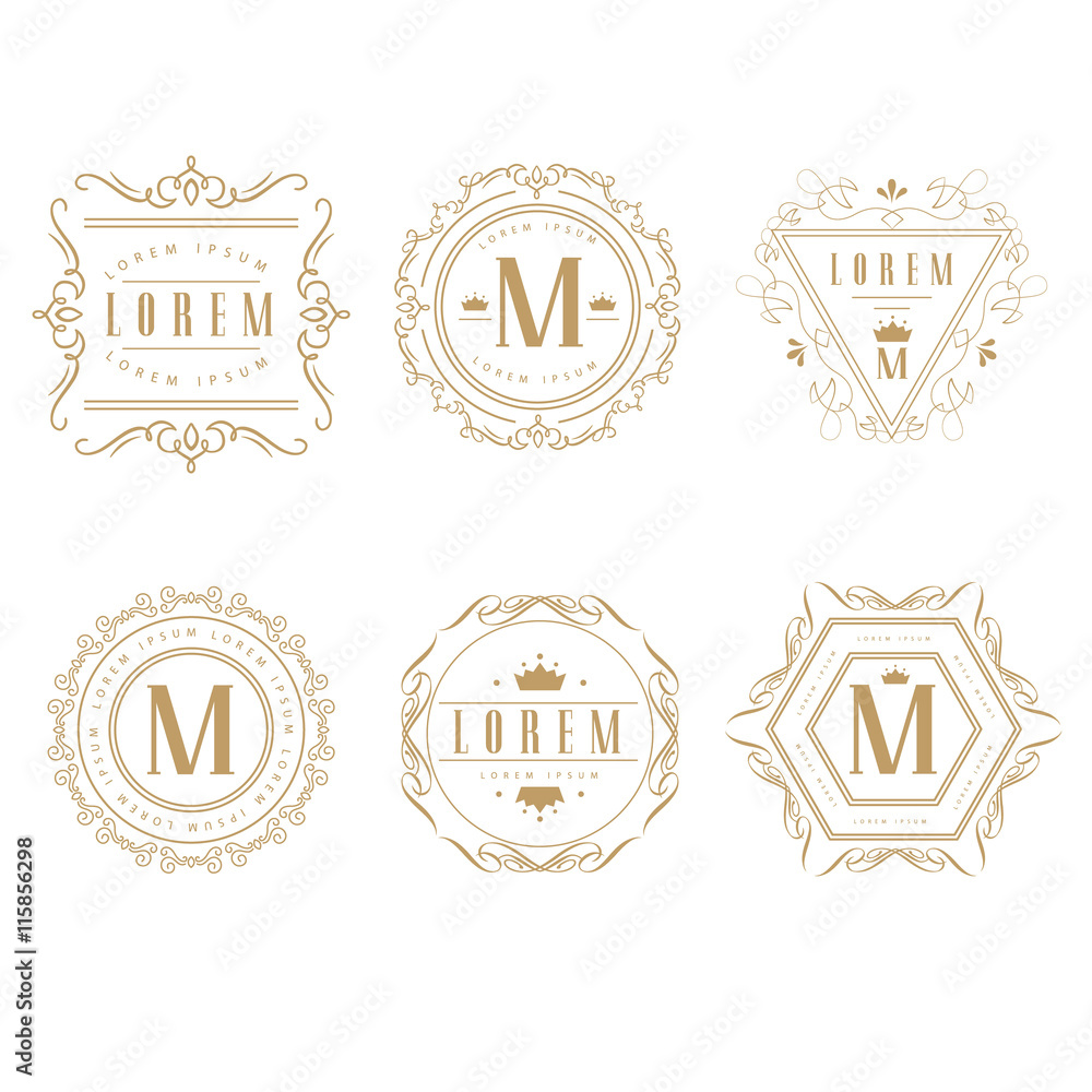 Monogram Classy Example Set of Elegant Monogram Design. Stock Illustration | Adobe Stock