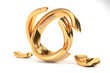 golden Wedding Rings symbolizing the divorce between two people