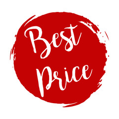 Canvas Print - best price grunge style red colored on white background