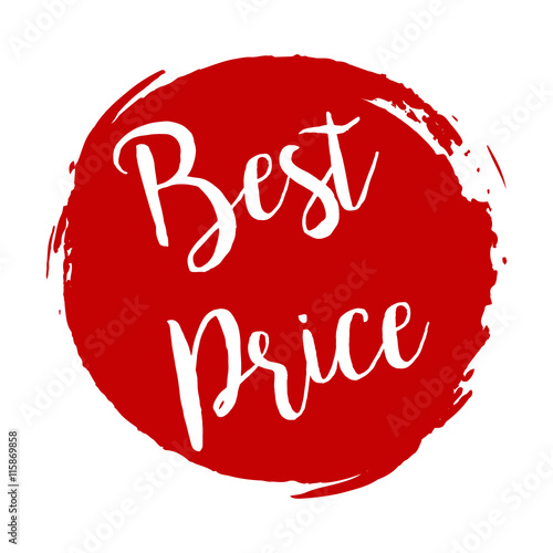 Fotografía Best Price grunge style red colored on white background