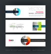 © Diamond Graphics - Vector set of modern horizontal website banners with circle, squ