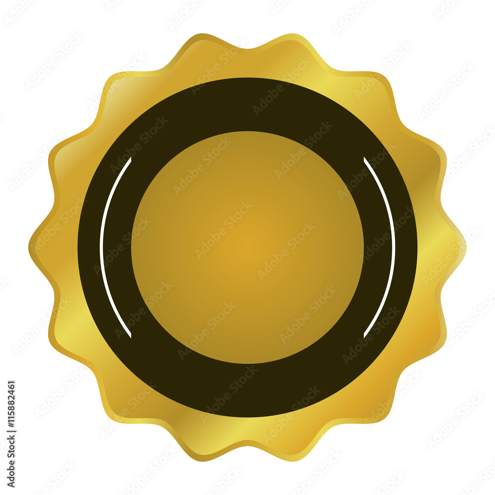 flat design round badge icon vector illustration Stock Vector | Adobe Stock