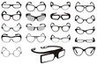 Eyeglasses vector set