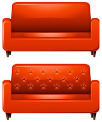 Wall Mural - Sofa with red leather