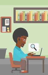 Wall Mural - businessman working on his laptop.