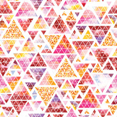 Wall Mural - triangular space design. abstract watercolor ornament.