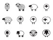 Vector sheep icon collection