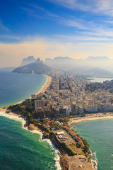 Fototapete - Copacabana Beach and Ipanema beach in Rio de Janeiro, Brazil