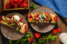 Crepes With Ice Cream