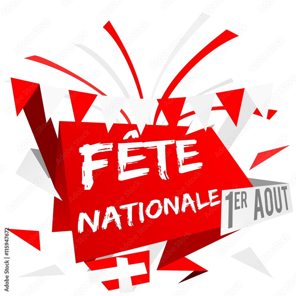 Image vectorielle Stock 1 aout - Fête nationale suisse | Adobe Stock