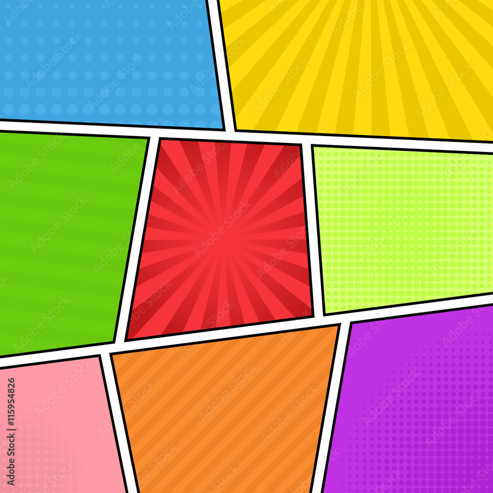 Colorful comic background Stock Vector | Adobe Stock