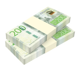 Swedish kronor isolated on white background. 3D illustration.