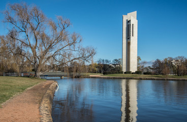The Australia National Carillon on the shore of Lake Burley Griffin