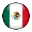 Round glossy Button with flag of Mexico