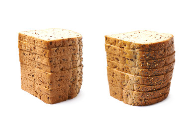 Poster - Pile of the white bread's slices isolated