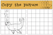 Educational game: Copy the picture. Little cute seal swims.