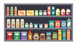 Shelves with products. vector