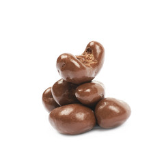 Sticker - Chocolate coated cashew nuts isolated