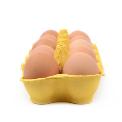 Sticker - Yellow egg carton isolated