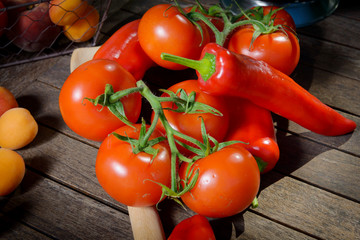 Canvas Print - tomatoes and red peppers