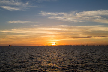 Wall Mural - Sunset Over Miami with Ship