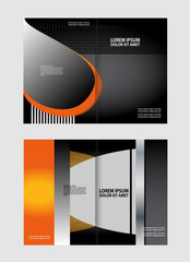 Wall Mural - Vector Abstract template brochure design with orange and black
