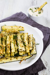 Canvas Print - Baked zucchini with parmesan