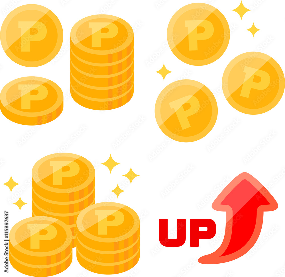 ポイントとコインのイメージイラスト の Stock ベクター | Adobe Stock