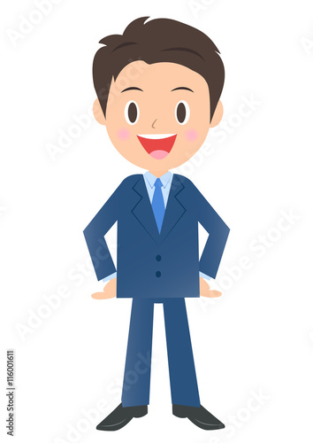 腰に手をあてるビジネスマン 男性会社員のイラスト素材 三頭身 Buy This Stock Vector And Explore Similar Vectors At Adobe Stock Adobe Stock